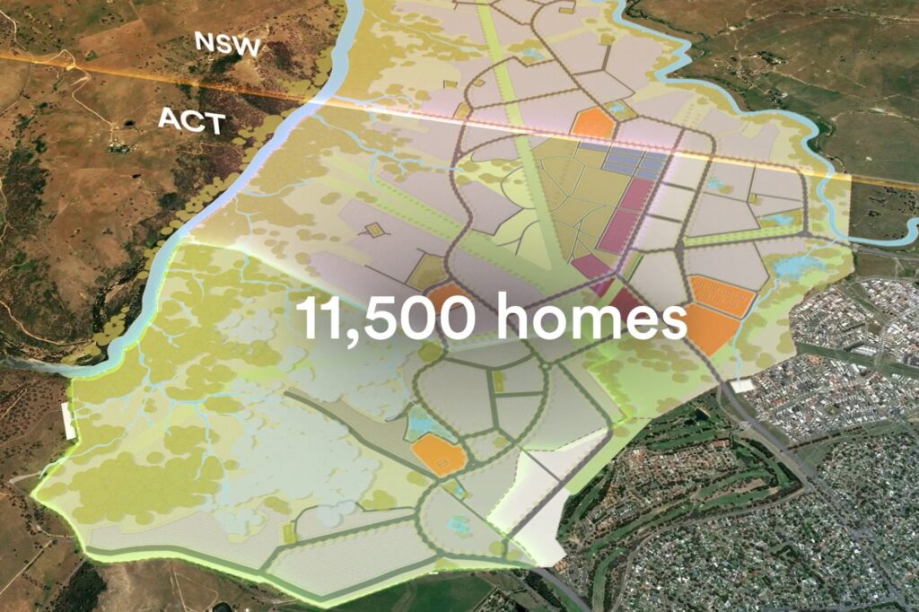 Ginninderry Development Map 11500 homes