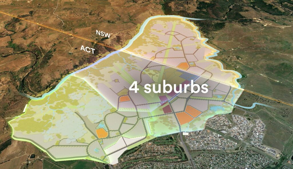 Ginninderry Development Map 4 suburbs