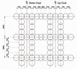 Typical plan of lattice columns layout (DSM)